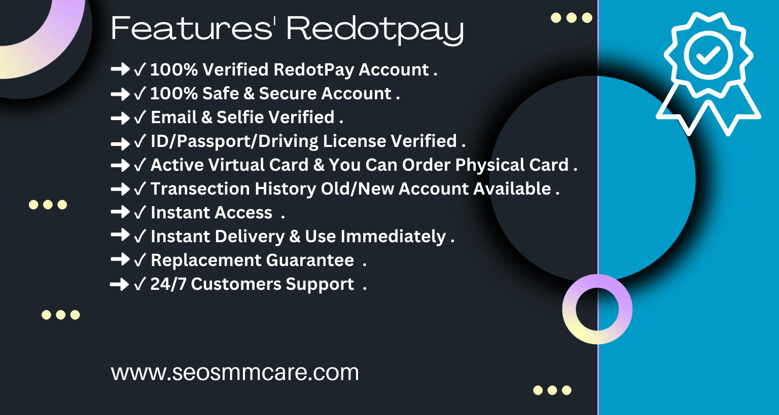 Buy verified redotpay accounts
