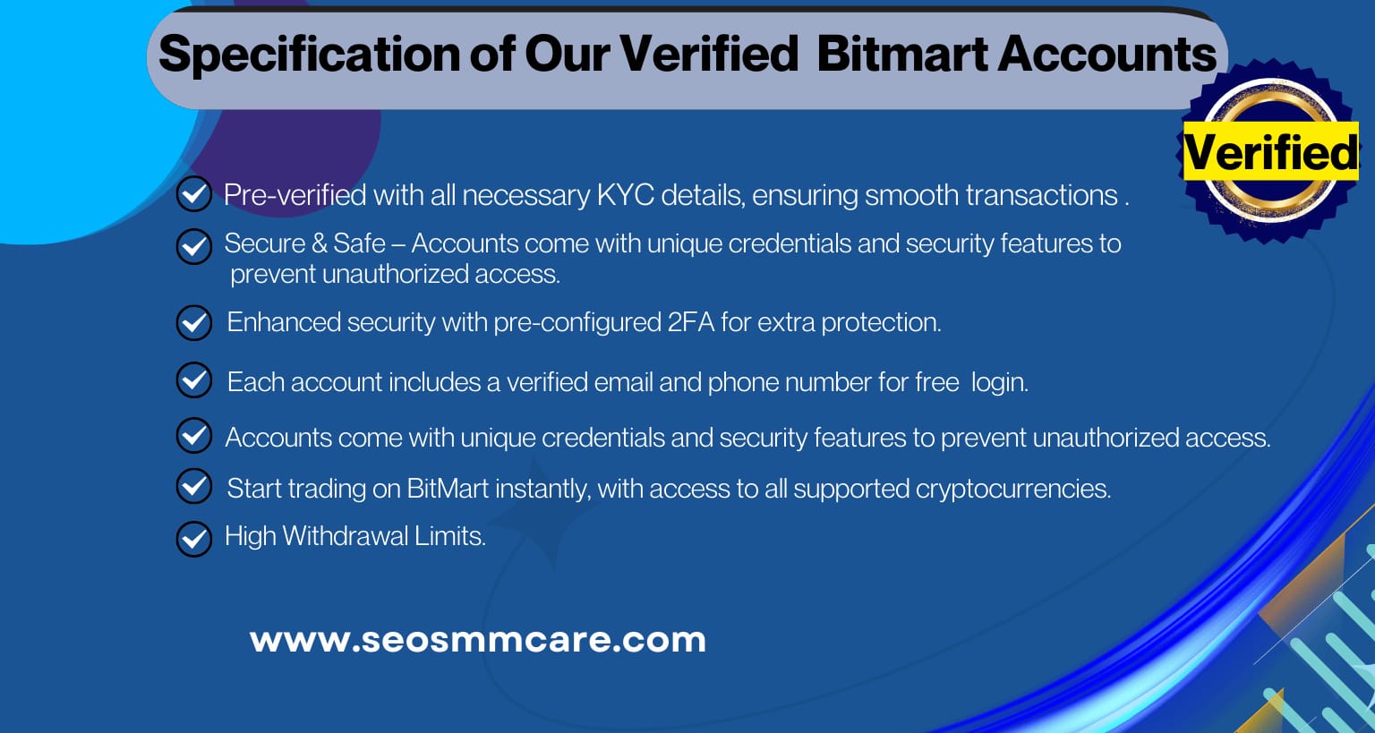 Buy verified bitmart accounts