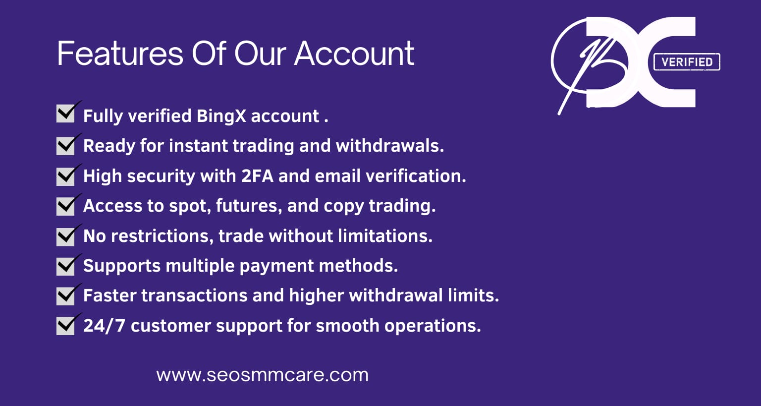 Buy verified bingx accounts