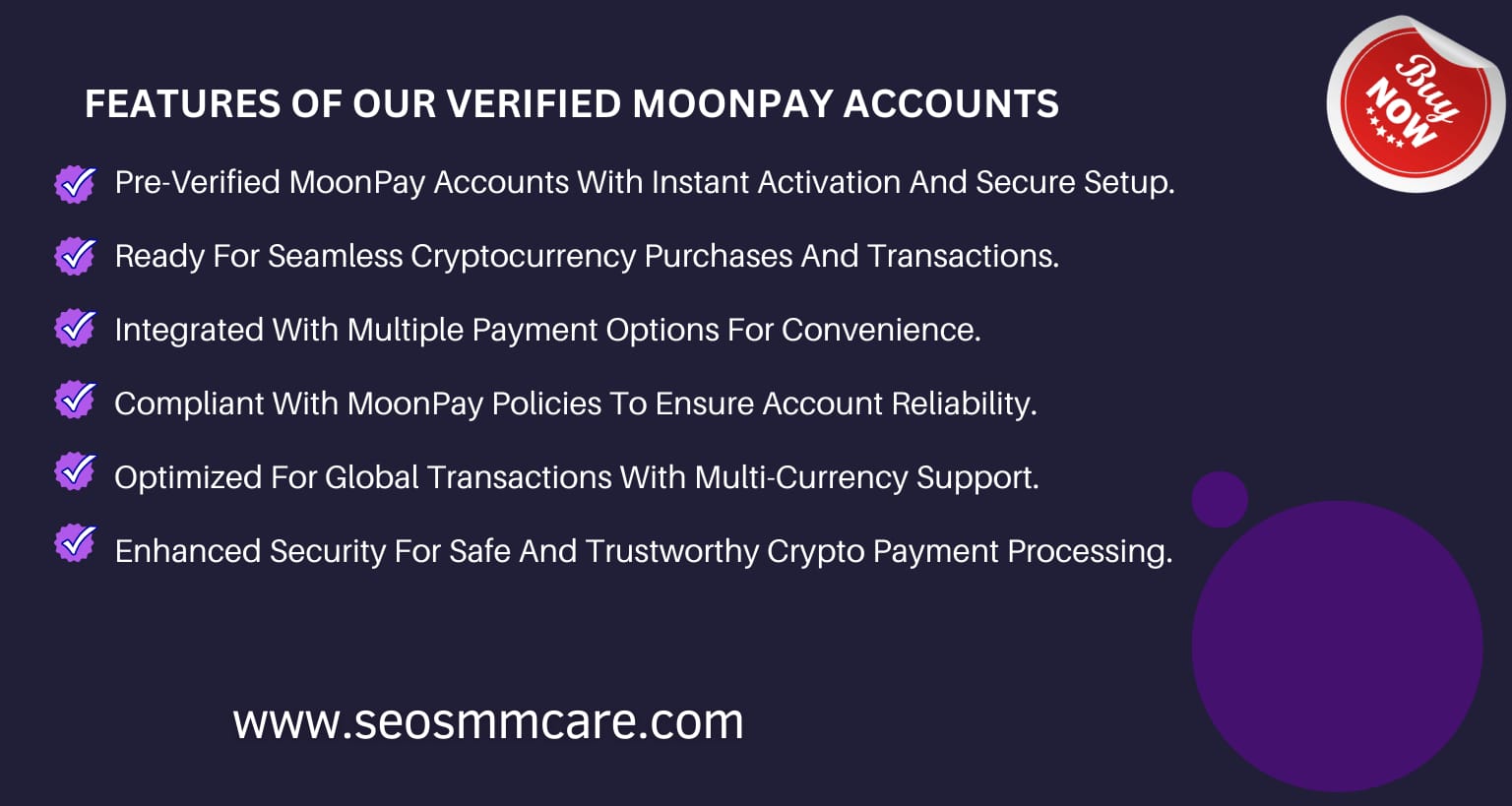 Buy verified moonpay accounts